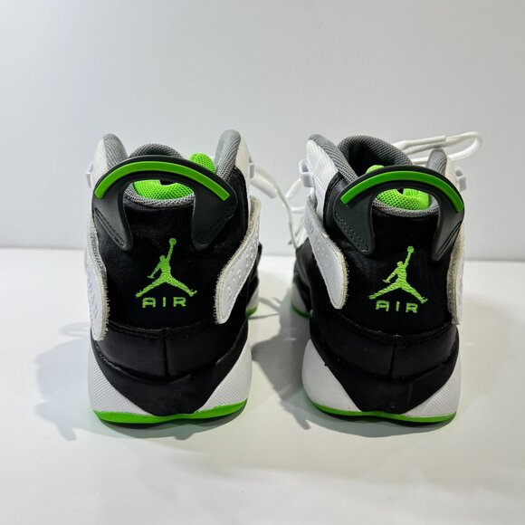 Air Jordan 6 Rings White Black Altitude Green Sneakers Athletic Sz 6.5 Youth - Picture 7 of 12